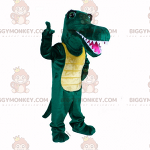 Costume da mascotte coccodrillo sorridente BIGGYMONKEY™ -