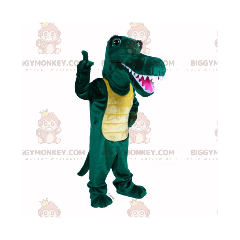 Costume de mascotte BIGGYMONKEY™ de crocodile souriant -