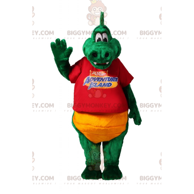 BIGGYMONKEY™ Costume da mascotte Coccodrillo verde con