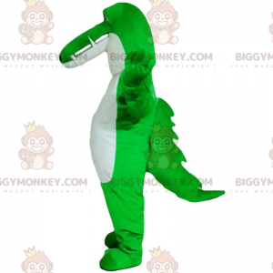 Disfraz de mascota cocodrilo verde neón y blanco BIGGYMONKEY™ -