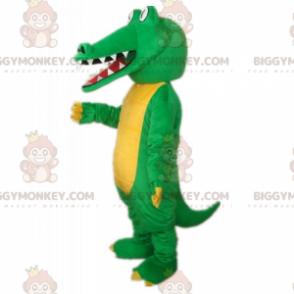 Costume da mascotte BIGGYMONKEY™ coccodrillo verde e pancia