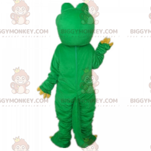 Groene krokodil en gele buik BIGGYMONKEY™ mascottekostuum -