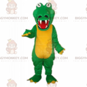 Costume de mascotte BIGGYMONKEY™ de crocodile vert et ventre