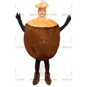 Costume da mascotte gigante marrone cocco BIGGYMONKEY™ -