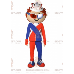 Bicyclist BIGGYMONKEY™ Mascot Costume with Helmet -