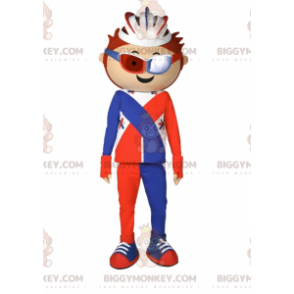 Disfraz de ciclista BIGGYMONKEY™ para mascota con casco -