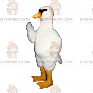 Costume della mascotte del cigno dagli occhi neri BIGGYMONKEY™