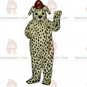 Dalmatiër BIGGYMONKEY™ mascottekostuum met brandweerhelm -