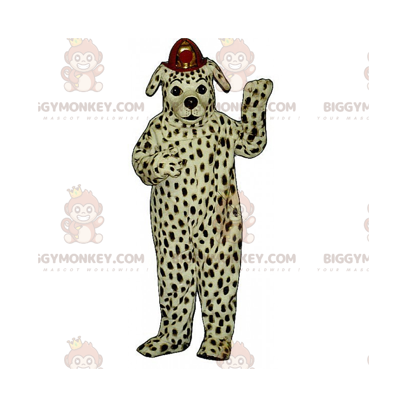 Costume da mascotte dalmata BIGGYMONKEY™ con elmetto