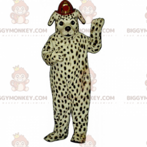Dalmatian BIGGYMONKEY™ Mascot Costume with Fire Helmet –