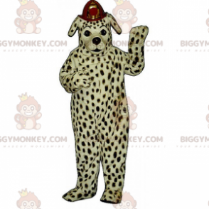 Traje de mascote dálmata BIGGYMONKEY™ com capacete de fogo –