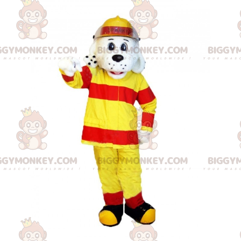 Costume de mascotte BIGGYMONKEY™ de dalmatien en tenue de