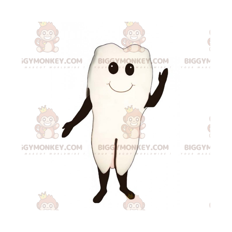 Traje de mascote Tooth BIGGYMONKEY™ com rosto sorridente –