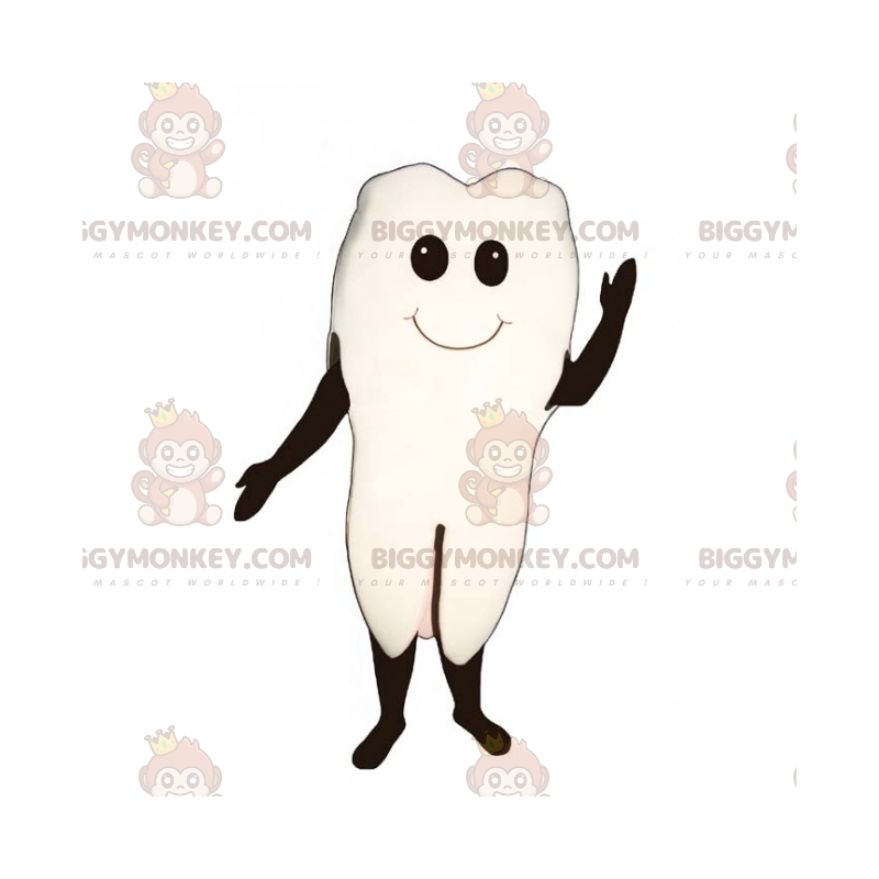 Zahn BIGGYMONKEY™ Maskottchen-Kostüm mit lächelndem Gesicht -