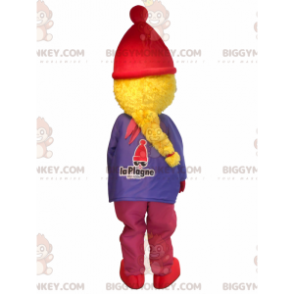 BIGGYMONKEY™ Costume da mascotte da bambina bionda con vestito