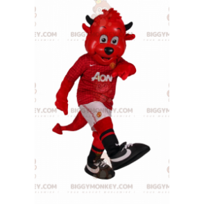 Imp BIGGYMONKEY™ mascottekostuum in voetbaloutfit -