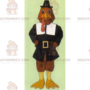 BIGGYMONKEY™ Mascot Costume Turkey In Thanksgiving Outfit -