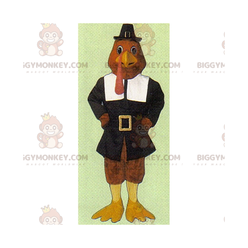 BIGGYMONKEY™ Maskotdräkt Turkiet i Thanksgiving-outfit -