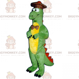Dino BIGGYMONKEY™ Mascot Costume with Plaid Hat –