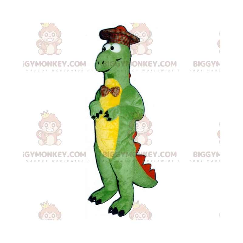 Dino BIGGYMONKEY™ Mascot Costume with Plaid Hat -