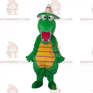 Dino BIGGYMONKEY™ Mascot Costume with Pointy Hat –
