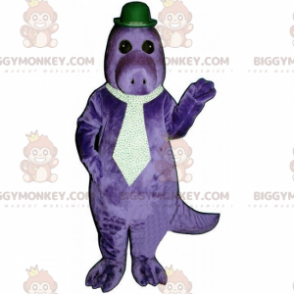 Kostium maskotki dinozaura BIGGYMONKEY™ z krawatem i melonikiem