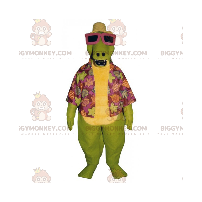 Costume de mascotte BIGGYMONKEY™ de dino en tenue de plage -
