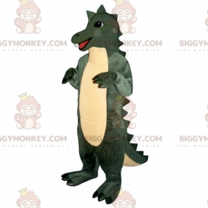 Lächelndes Dino BIGGYMONKEY™ Maskottchenkostüm mit süßem Wappen