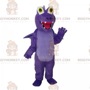 Store øjne Smilende Lilla Dino BIGGYMONKEY™ maskotkostume -