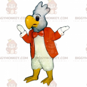 Costume de mascotte BIGGYMONKEY™ de perroquet blanc avec une