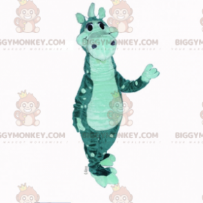 Kaksisävyinen polka dot dinosaurus BIGGYMONKEY™ maskottiasu -