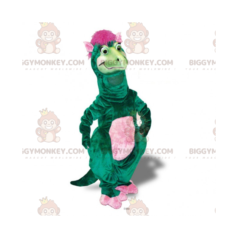 Rosa hårig dinosaurie BIGGYMONKEY™ maskotdräkt - BiggyMonkey