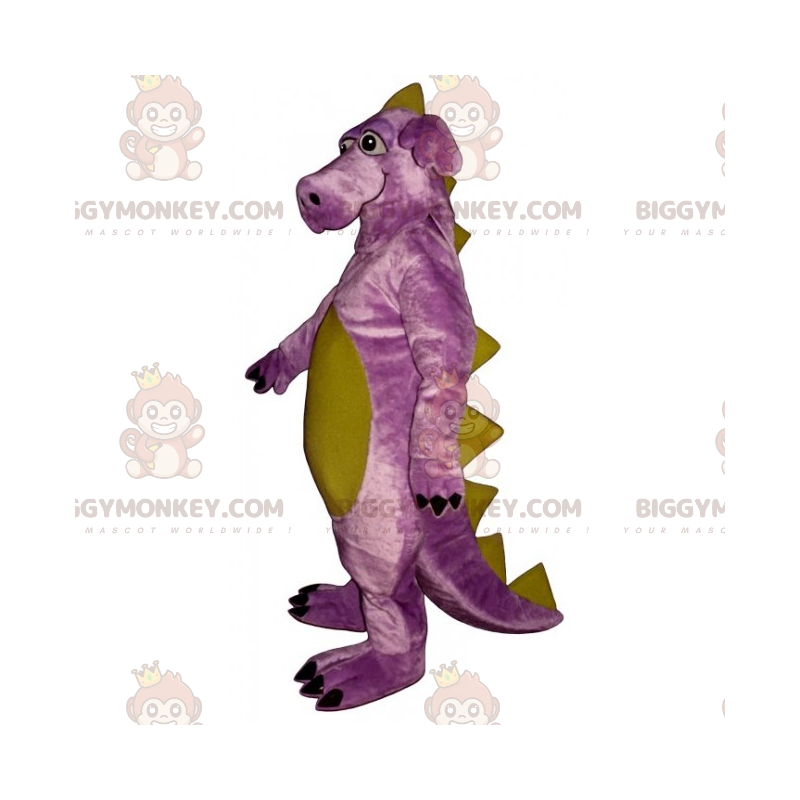 Big Legged paarse dinosaurus BIGGYMONKEY™ mascottekostuum -