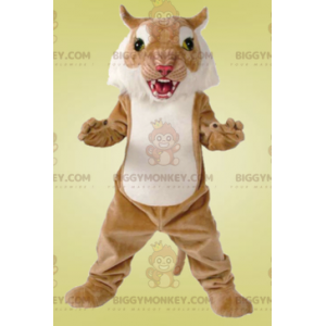 Cheetah Brown and White Tiger BIGGYMONKEY™ Mascot Costume –