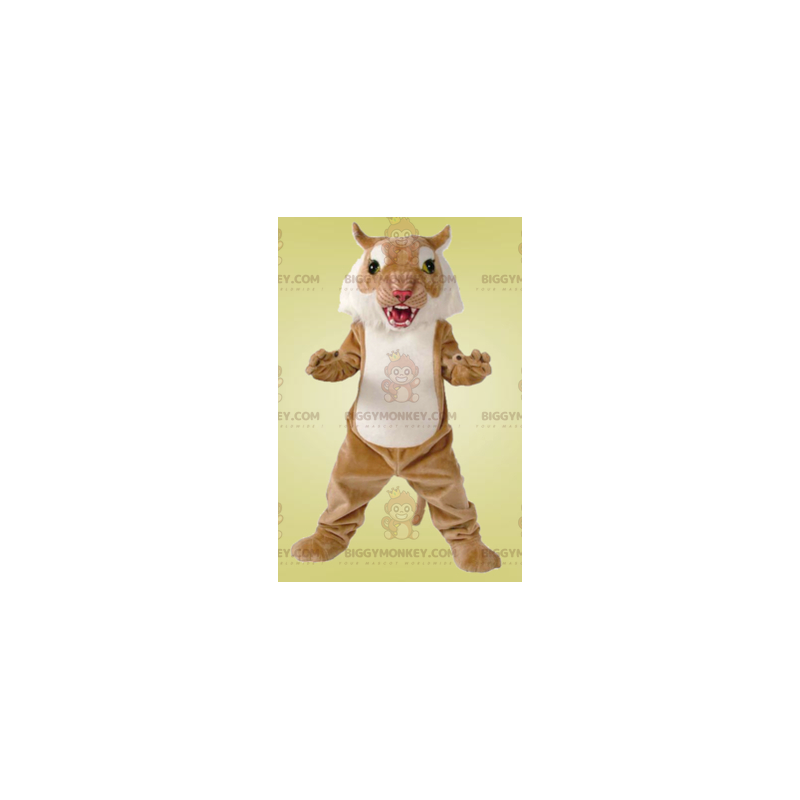 Cheetah brun og hvid tiger BIGGYMONKEY™ maskot kostume -