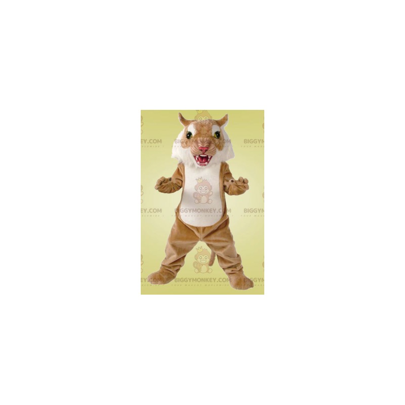 Traje de mascote BIGGYMONKEY™ de Cheetah Brown e White Tiger –