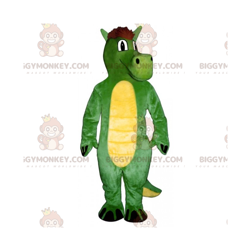 Traje de mascote de dinossauro BIGGYMONKEY™ com brasão –