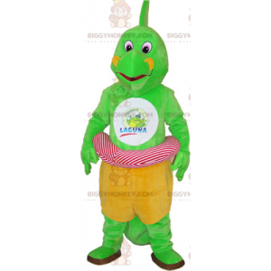 Dinosaur BIGGYMONKEY™ Mascot Costume with Pink Buoy –