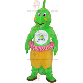 Traje de mascote Dinosaur BIGGYMONKEY™ com bóia rosa –