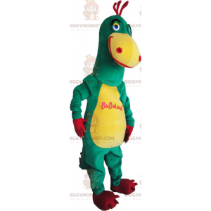 Δίχρωμη κίτρινη και πράσινη στολή μασκότ δεινοσαύρων
