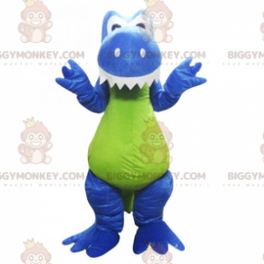 Στολή μασκότ BIGGYMONKEY™ Blue Dinosaur and Green Belly -