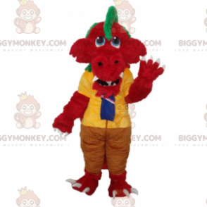 BIGGYMONKEY™ Maskottchenkostüm Roter Dinosaurier in