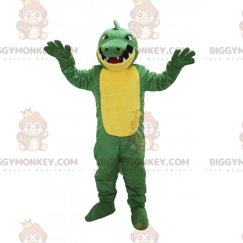 Gul och grön dinosaurie BIGGYMONKEY™ maskotdräkt - BiggyMonkey