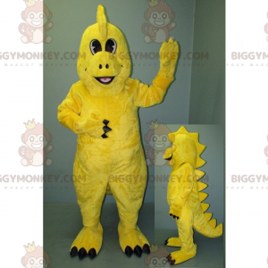 Kostým s úsměvem žlutého dinosaura BIGGYMONKEY™ maskota –
