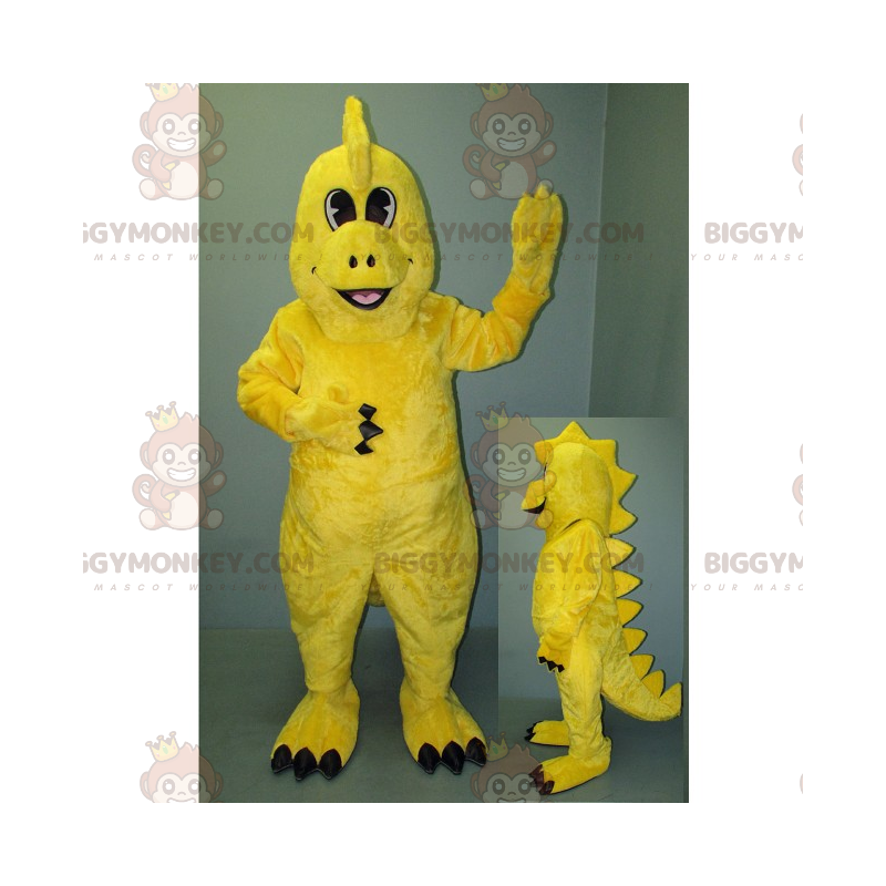 Costume de mascotte BIGGYMONKEY™ de dinosaure jaune souriant -