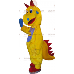 Costume de mascotte BIGGYMONKEY™ de dinosaure jaune avec un