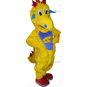 Costume de mascotte BIGGYMONKEY™ de dinosaure jaune avec un