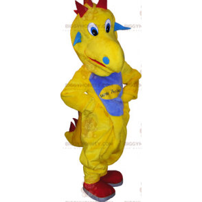 BIGGYMONKEY™ Costume da mascotte Dinosauro giallo con pancia