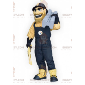 BIGGYMONKEY™ Handyman Arbetarman i overall maskotdräkt -