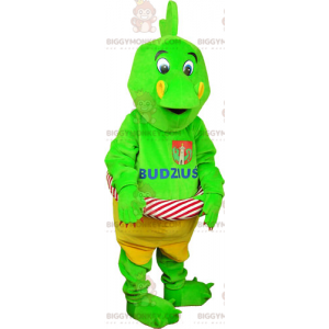 Kostým maskota zeleného dinosaura BIGGYMONKEY™ s bójkou –